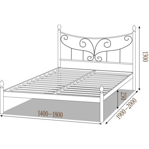 Металлическая кровать Луиза 140