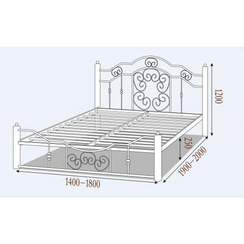 Металлическая кровать Кармен 160