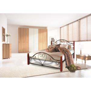 Металлическая кровать Джоконда 140 (деревянные ноги)