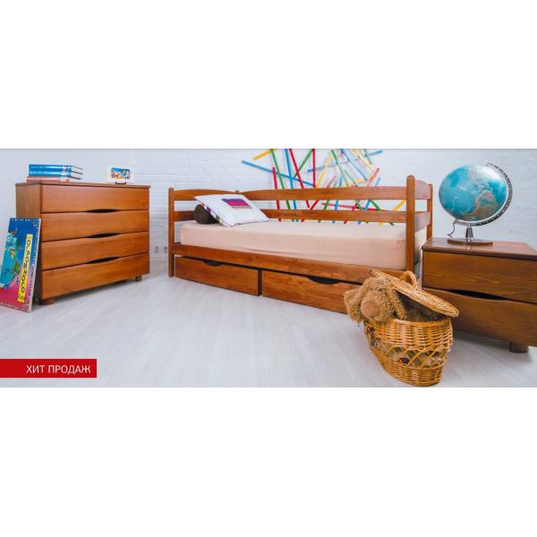 Деревянная кровать Ева с ящиками Микс Мебель 90 см